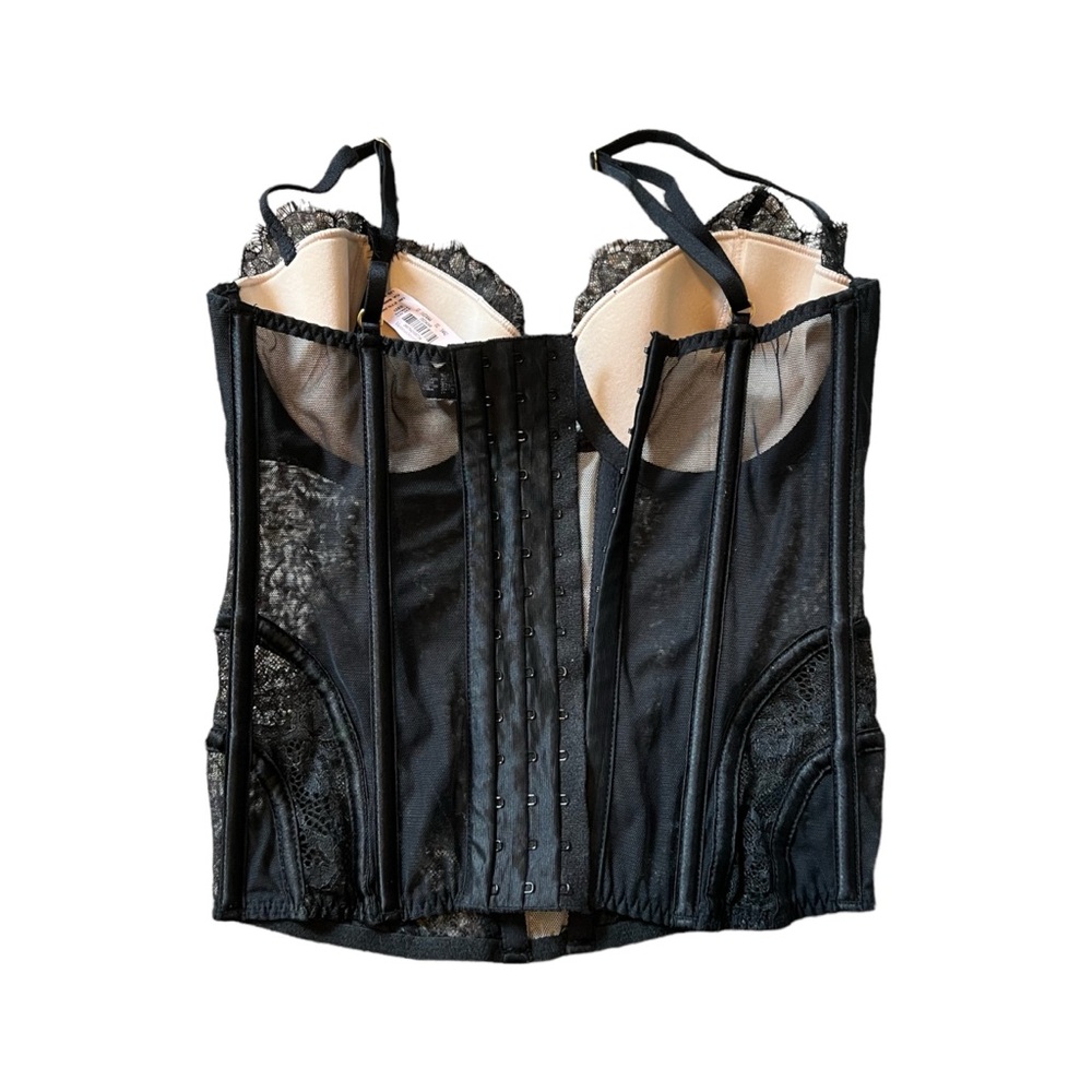 NWT Victoria’s Secret Body by Victoria Black Lace Corset Size 32D - Picture 2 of 3